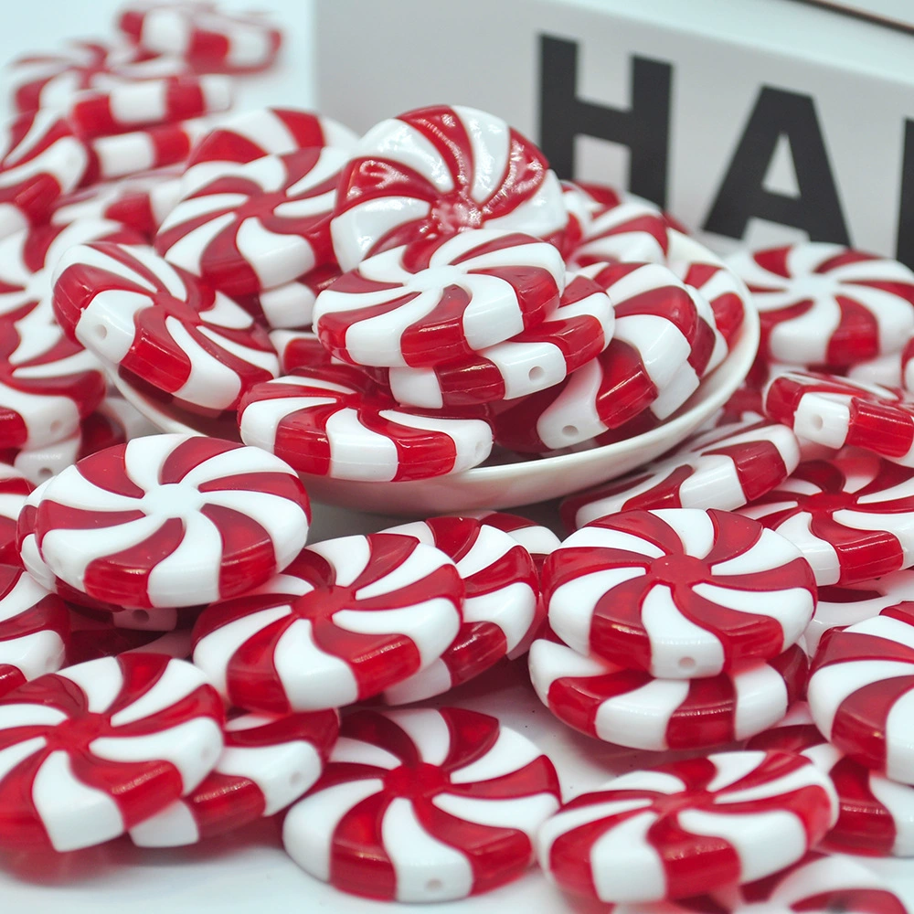Рождественская подвеска-брелок, Candy Stripe акрил, размеры 0,6×2,4–0,6×3,4 см
