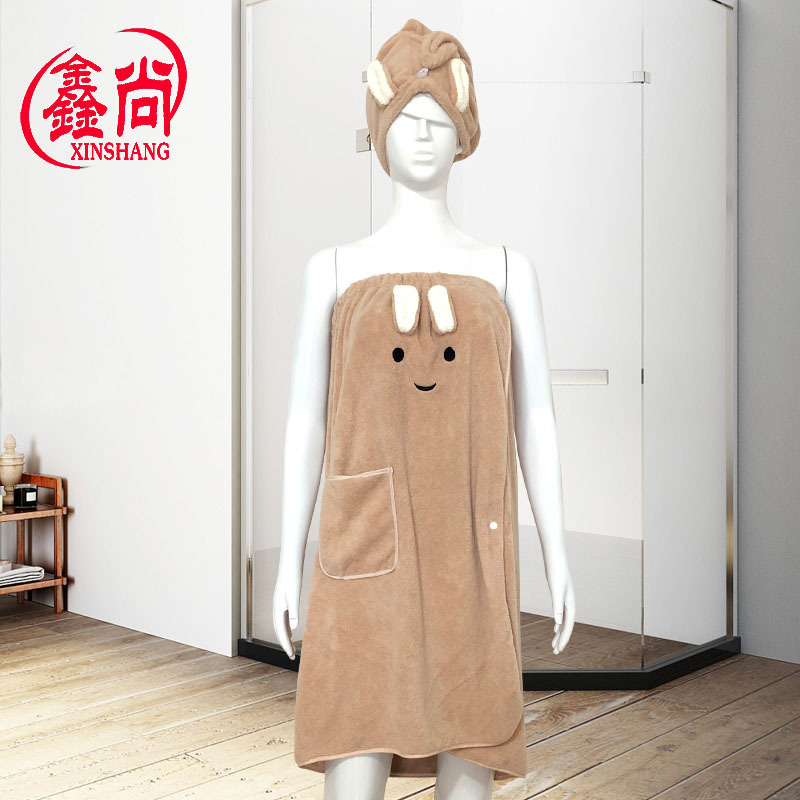 다크 브라운 (목욕 치마 + 머리 모자))