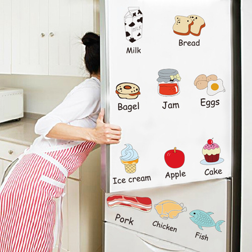 Wholesale Export Kitchen Refrigerator Wall Stickers Vegetable Meat Food Decoration Stickers Kidsren's Room Kindergarten Stickers Am7090