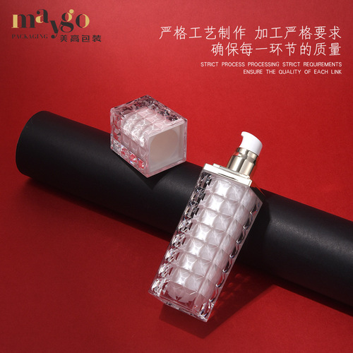 30ML square acrylic cosmetic lotion bottle, decanting bottle for lotion, essence bottle, silk screen printing