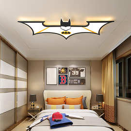 儿童房间灯创意卡通男女孩蝙蝠侠吸顶灯简约大气炫酷LED卧室灯具