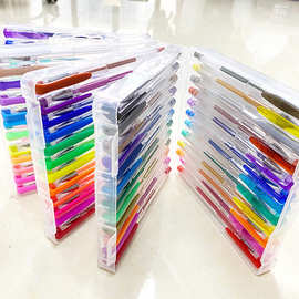 顺滑文具水彩笔 60支装彩色中性笔 巨能写便携中性马克笔碳素笔