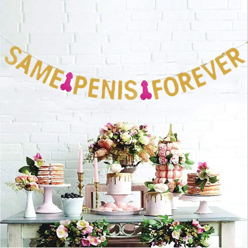 [Европейский стиль свадебный флаг SAME PENIS FOREVER одиночная вечеринка флаг развлекательная гирлянда]
