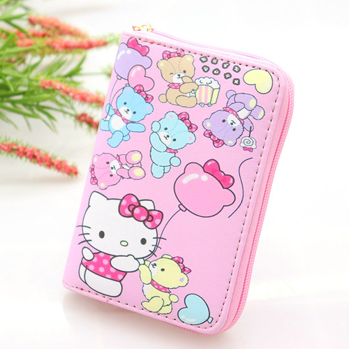 One piece drop shipping wholesale cartoon cat collection with multiple pictures to choose from pu leather boys and girls wallets
