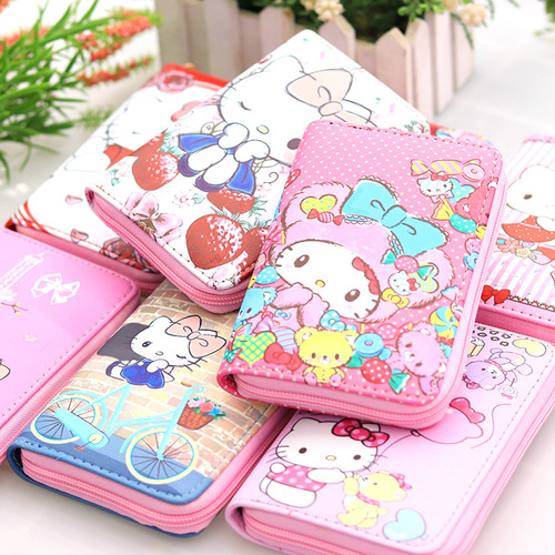 One piece drop shipping wholesale cartoon cat collection with multiple pictures to choose from pu leather boys and girls wallets