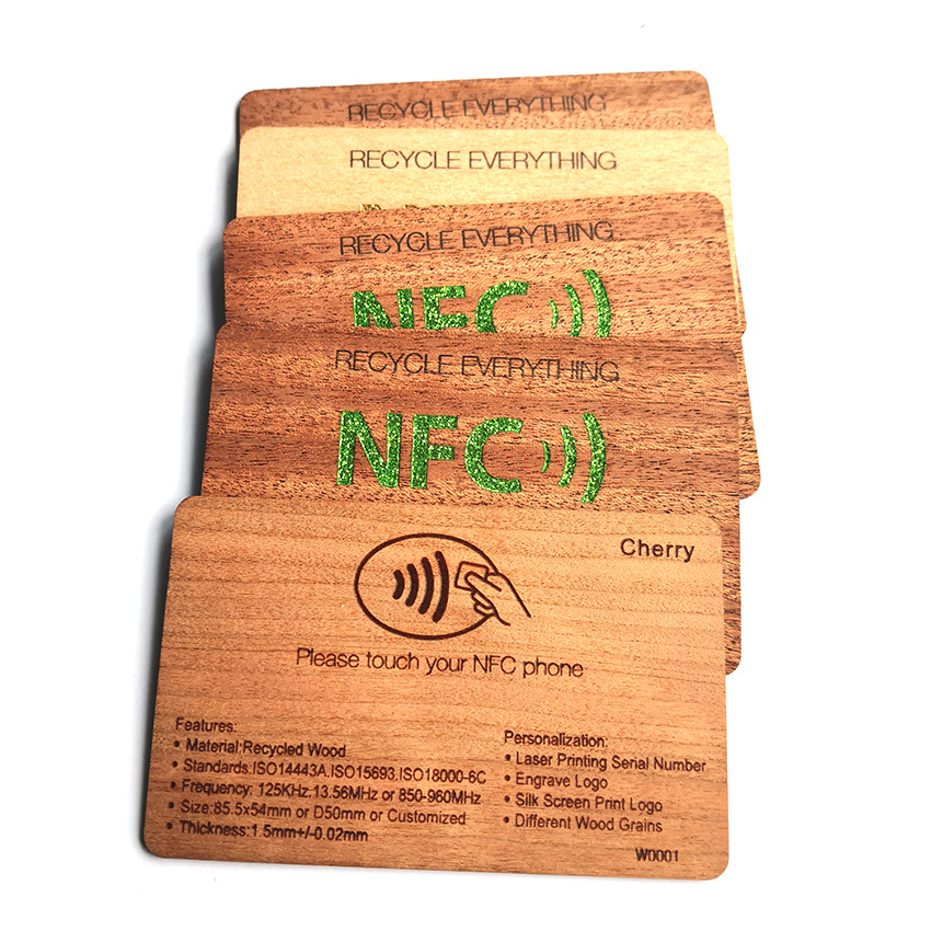 定制可写入名片信息加密锁死的NTAG 216芯片NFC竹木卡