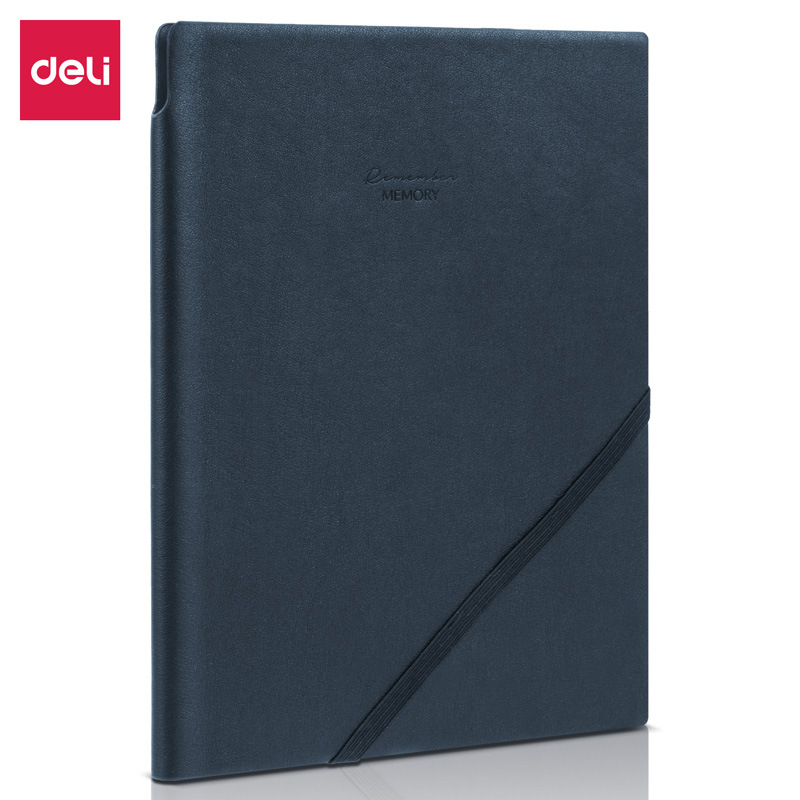 Deli 22215 Notebook superficie de cuero LA PU Negocios 25K libreta puede insertar la pluma diario con cuerda libreta
