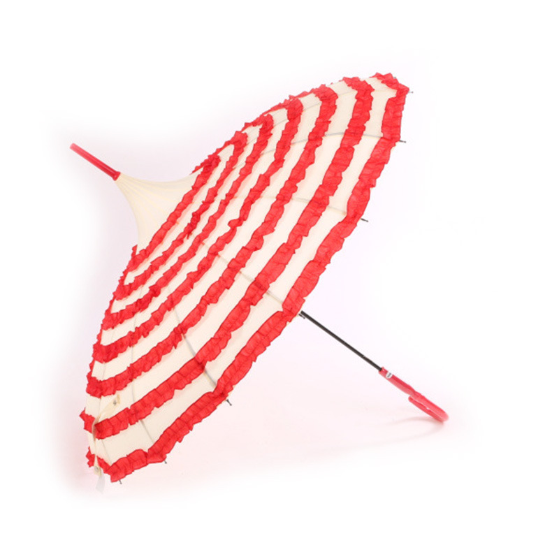 Suministro directo de fábrica de encaje pagoda paraguas corte rojo boda paraguas pastel falda soleado paraguas elegante fotografía paraguas