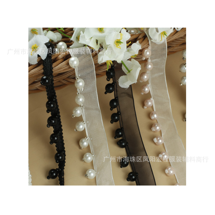 纱带吊珍珠，8mm吊珠，手工吊珠，厂家直销现货供应