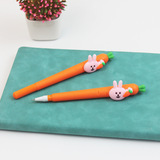 Мультяшный кролик из мягкой резины, ручка-роллер для школьников для фруктов и овощей, обучающие канцтовары, оптовые продажи