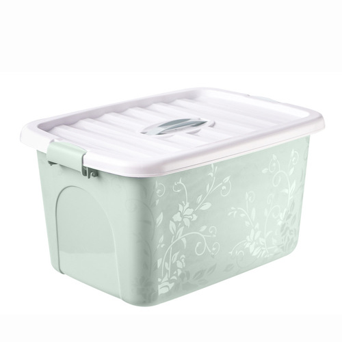 Storage box Factory direct sales plastic printed dustproof storage box Daily multifunctional storage box with wheels for sundries