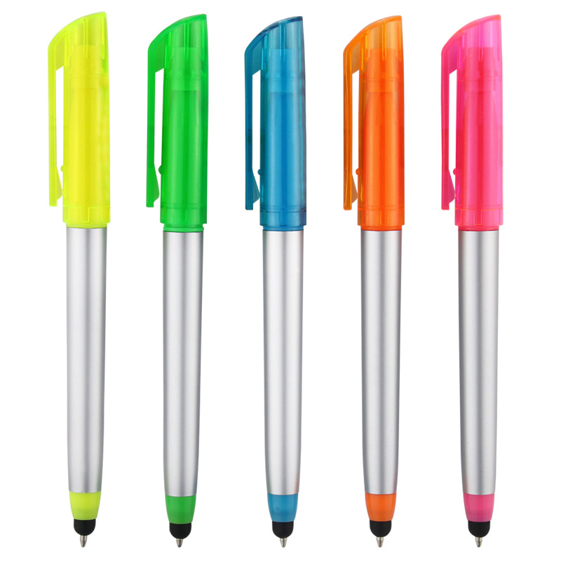 Nueva pluma de resaltador multifuncional pluma de bola pluma de condensador puede imprimir un logotipo de pluma