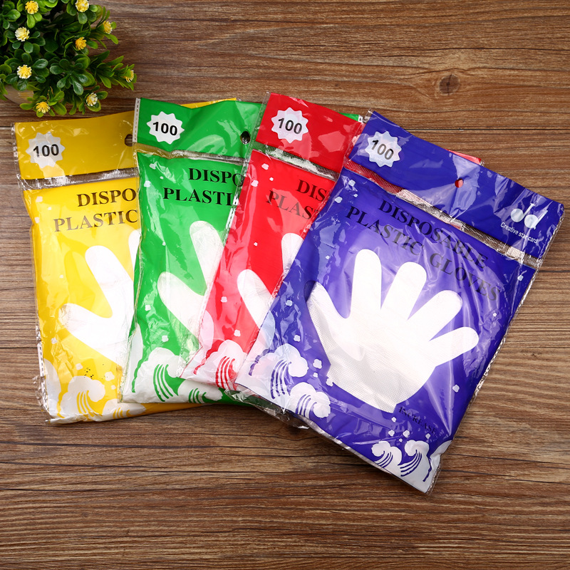 100只装一次性手套餐饮 透明加厚美容家务清洁卫生手套防水