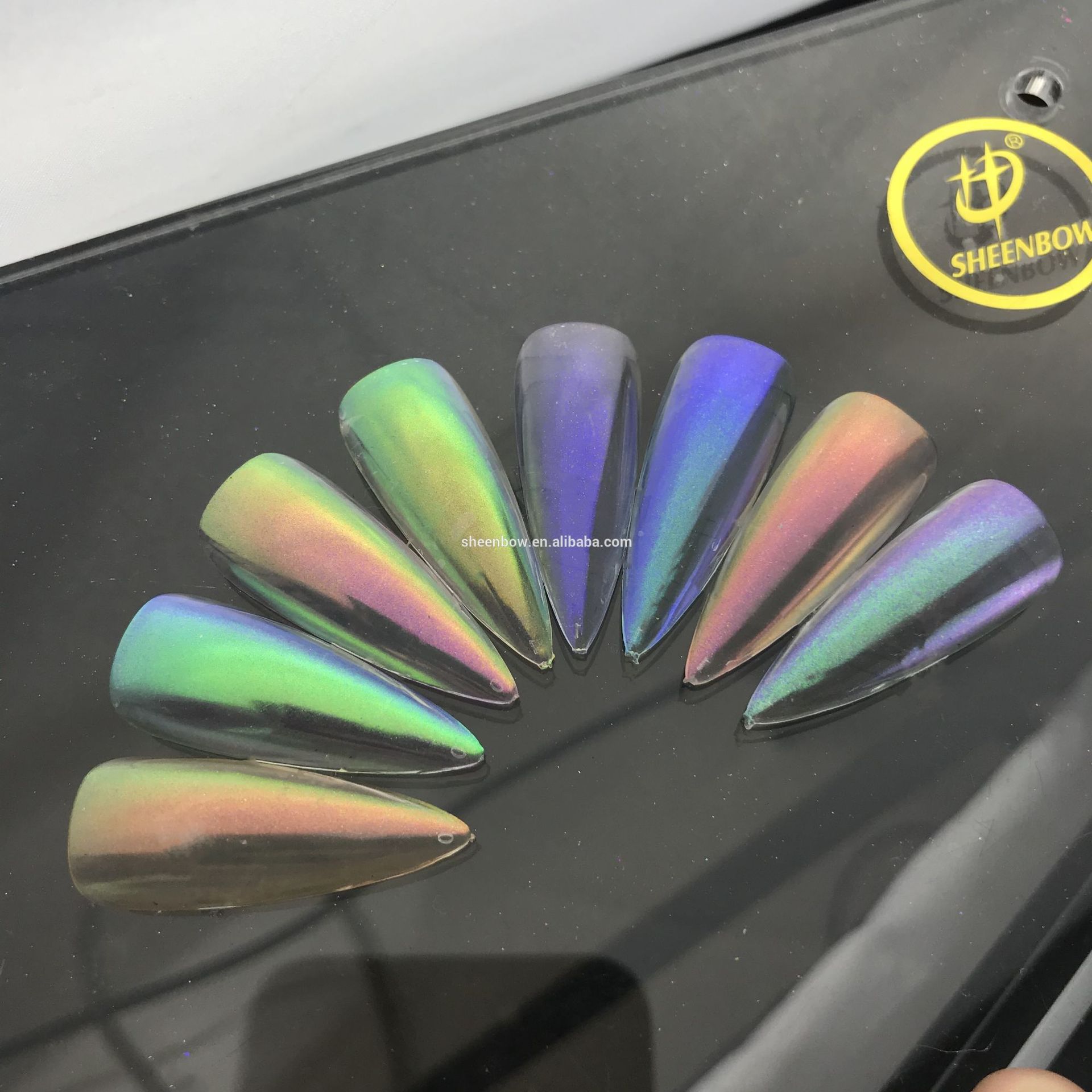 鑫铂化妆品级唇彩霓虹口红彩妆眼影饰品美甲魔镜镭射七彩粉末