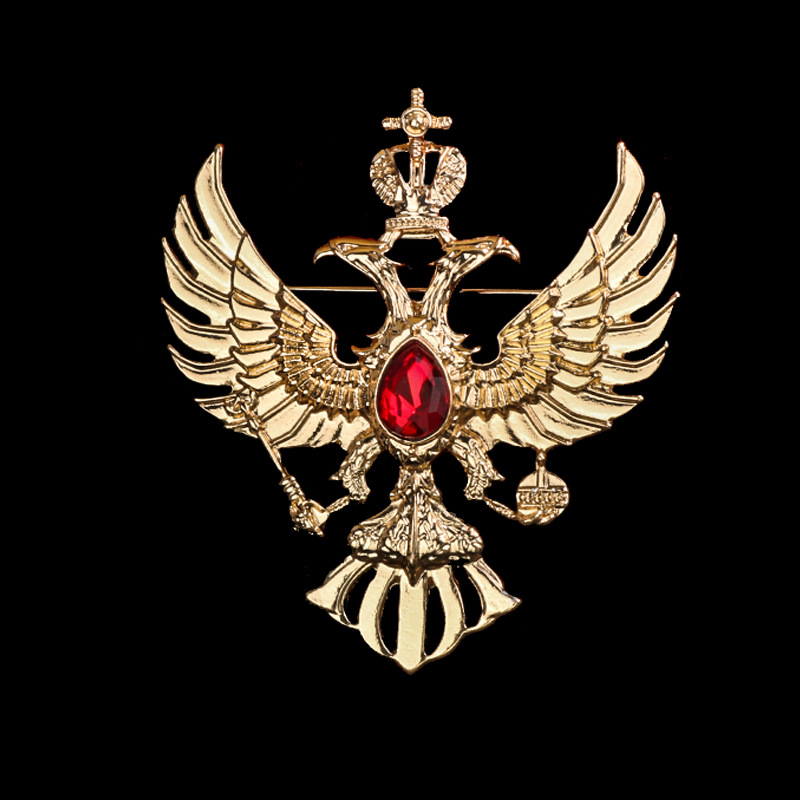 European and American Men's Suit Coat Corsage Men's Collar Pin Shirt Collar Button Crystal Gemstone Eagle Brooch British Style
