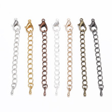 项链延长链 5/7mm带龙虾扣水滴尾链 铜包铁延长链 diy饰品配件