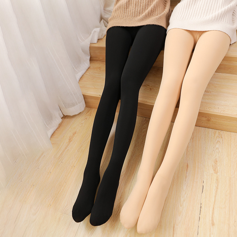 Autumn and Winter Fleece-Lined Pantyhose, Winter Leggings for Women, Footed Thickened Warm Socks