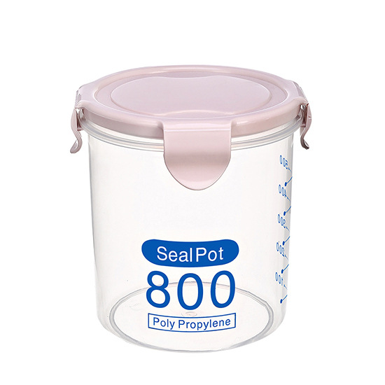 Cocina de plástico fresco-mantener sellado tarro grano frijoles fruta seca leche en polvo almacenamiento tarro hogar caja de almacenamiento de alimentos