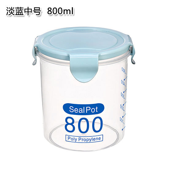 Cocina de plástico fresco-mantener sellado tarro grano frijoles fruta seca leche en polvo almacenamiento tarro hogar caja de almacenamiento de alimentos
