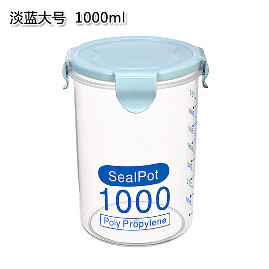 Cocina de plástico fresco-mantener sellado tarro grano frijoles fruta seca leche en polvo almacenamiento tarro hogar caja de almacenamiento de alimentos