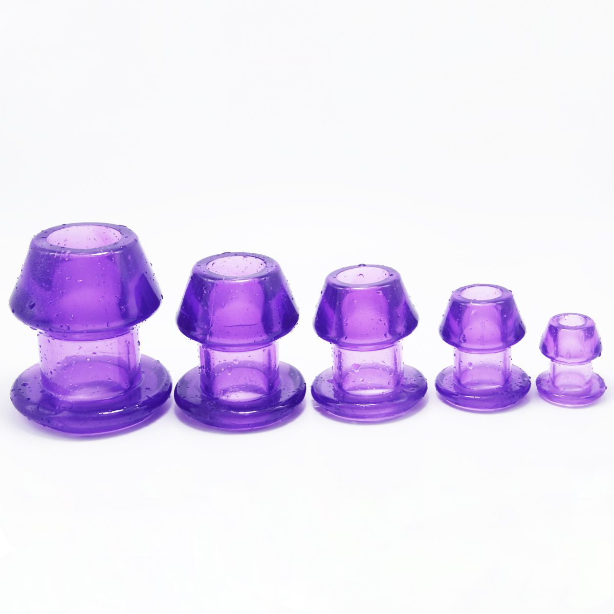 Conjunto de cinco piezas púrpura transparente