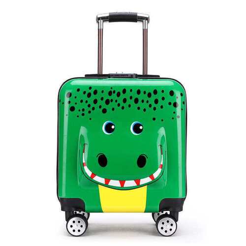18-inch children's pull-along suitcase with logo printing, cartoon travel case for primary school students, wholesale, swivel wheels, combination lock suitcase, carry-on case