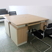 抽屉带锁单人位办公桌机关办公室职员桌现代简约1.4米电脑台式桌