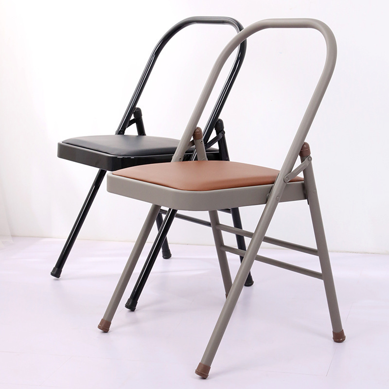 Iyengar Yoga Chair Multi-use Lumbar Fitness Chair Yoga Auxiliary Chair Thickened Metal Folding Chair