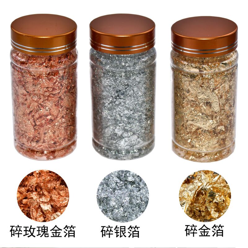 Crushed Gold Foil, Broken Silver Foil, Crushed Copper Foil, Crushed Aluminum Foil, Manicure Gold Foil Fragments, Decorative Gold Foil Manufacturer Wholesale