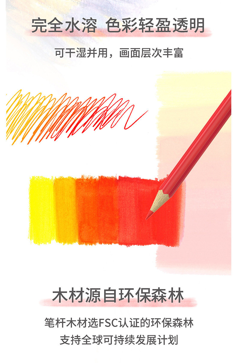 Alemán Faber-Jia 12 colores 24 colores 36 colores 48 colores 72 colores lápiz de color soluble en agua pintado a mano pintura profesional principiante