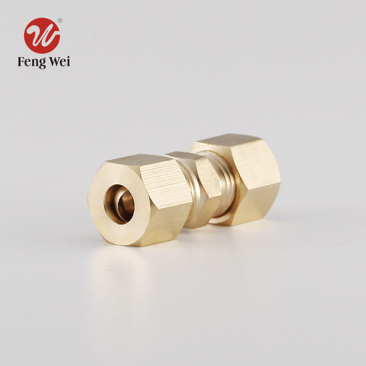厂家直销黄铜加湿器接头喷雾接头加厚卡套接头铜管接头
