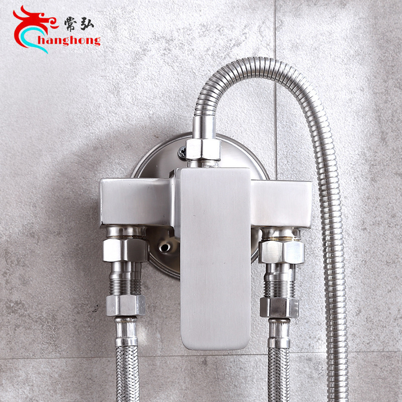 304 stainless steel shower faucet bathroom open-mounted faucet bathtub faucet hot and cold faucet concealed mixing valve