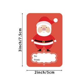 亚马逊热卖6设计老人雪人麋鹿方形圣诞贴纸自粘礼品标签