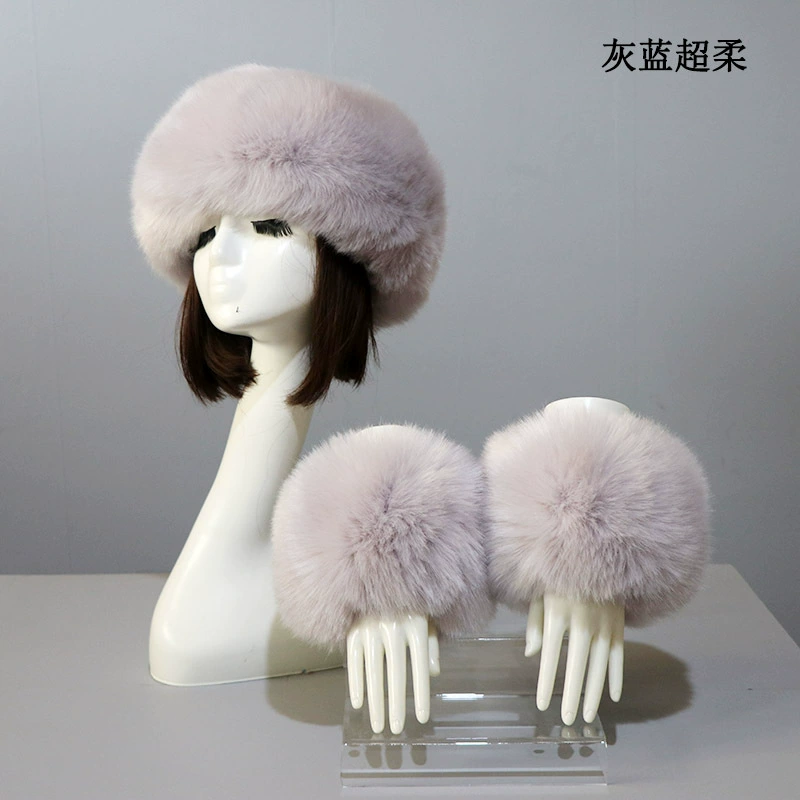 Шапка манжетный костюм, осень и зима, тёплая imitation fur иконка, лисий мех манжет рукав, иностранная торговля свободная клещ hat girl