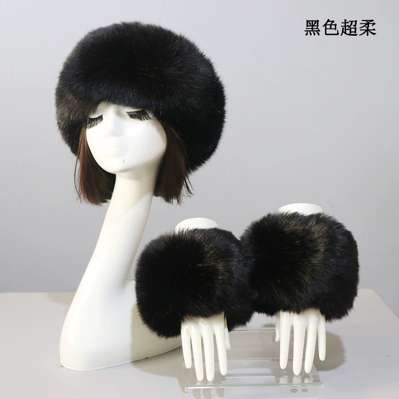 Шапка манжетный костюм, осень и зима, тёплая imitation fur иконка, лисий мех манжет рукав, иностранная торговля свободная клещ hat girl