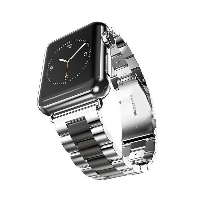 Adecuado para Apple Watch correa de reloj de tres plantas I watch12345/6/SE/7 Generación de acero inoxidable correa de metal fabricante