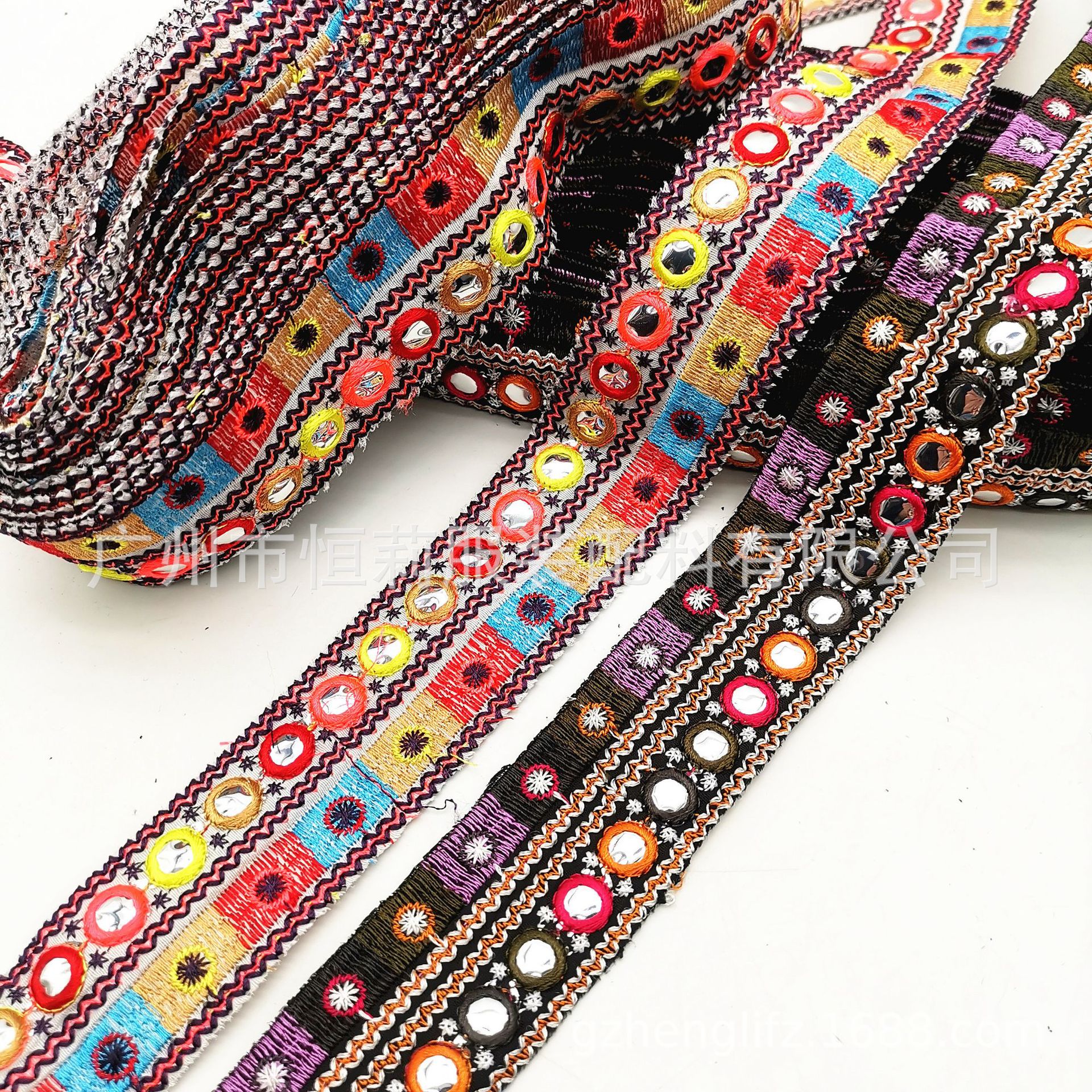 繡花工廠 鞋面刺繡花邊 民族風條碼花邊 箱包服裝輔料 跨境貨源