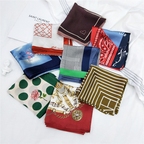 70 striped small square scarf women's spring, autumn and summer neck scarf Korean thin scarf temperament professional versatile