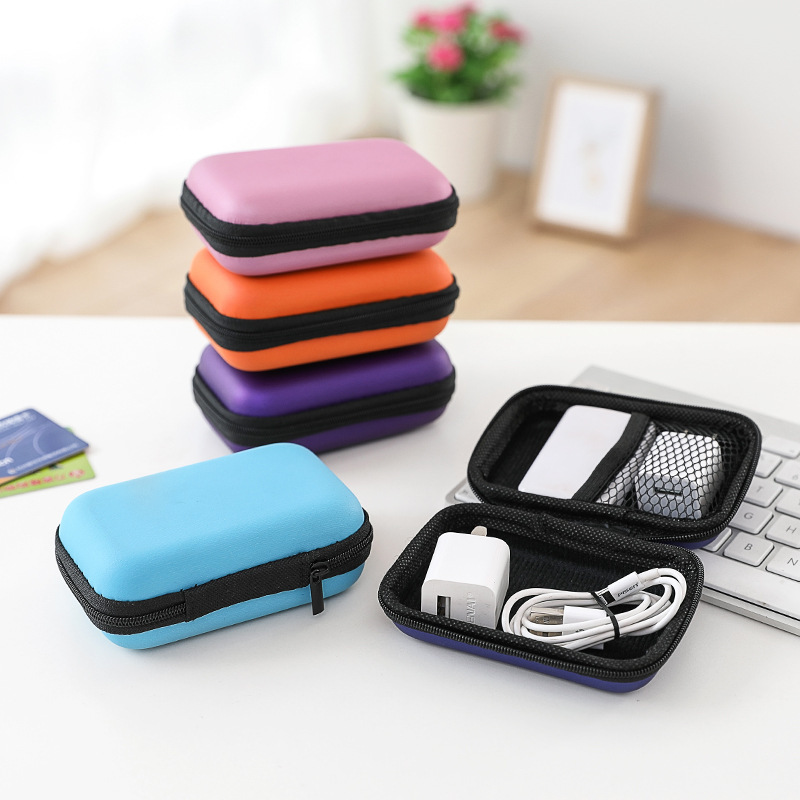 Earphone storage bag charger bag mini portable cartoon cute digital data cable organizing bag storage box