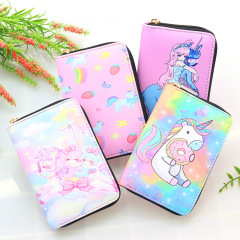 International Trade Cartoon Unicorn Pu Leather South Korea and Japan Storage Cute Girl and Lady Short Zipper Pocket Money Wallet