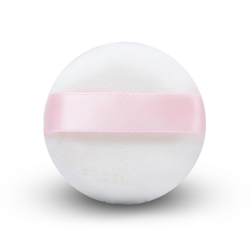 Polvo de terciopelo de doble cara soplo algodón suave terciopelo de cristal redondo grande polvo seco miel en polvo maquillaje soplo