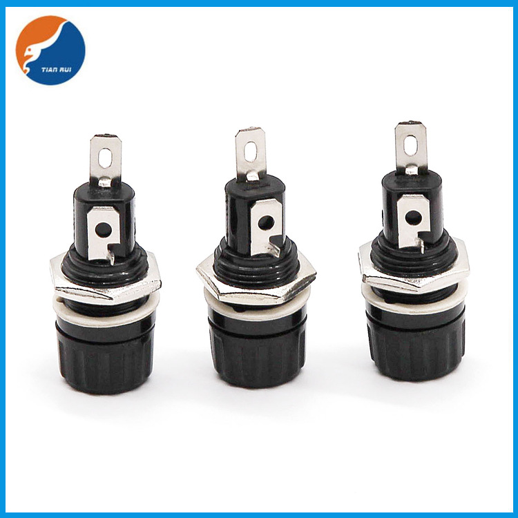 面板安装保险丝座5x20保险管座耐高温面板安装保险管座防阻燃