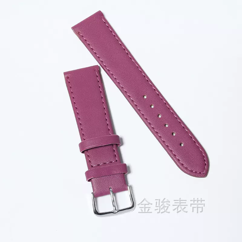 PU仿皮超薄手表带多尺寸彩色针纹平身表带男女款通用皮表带现货