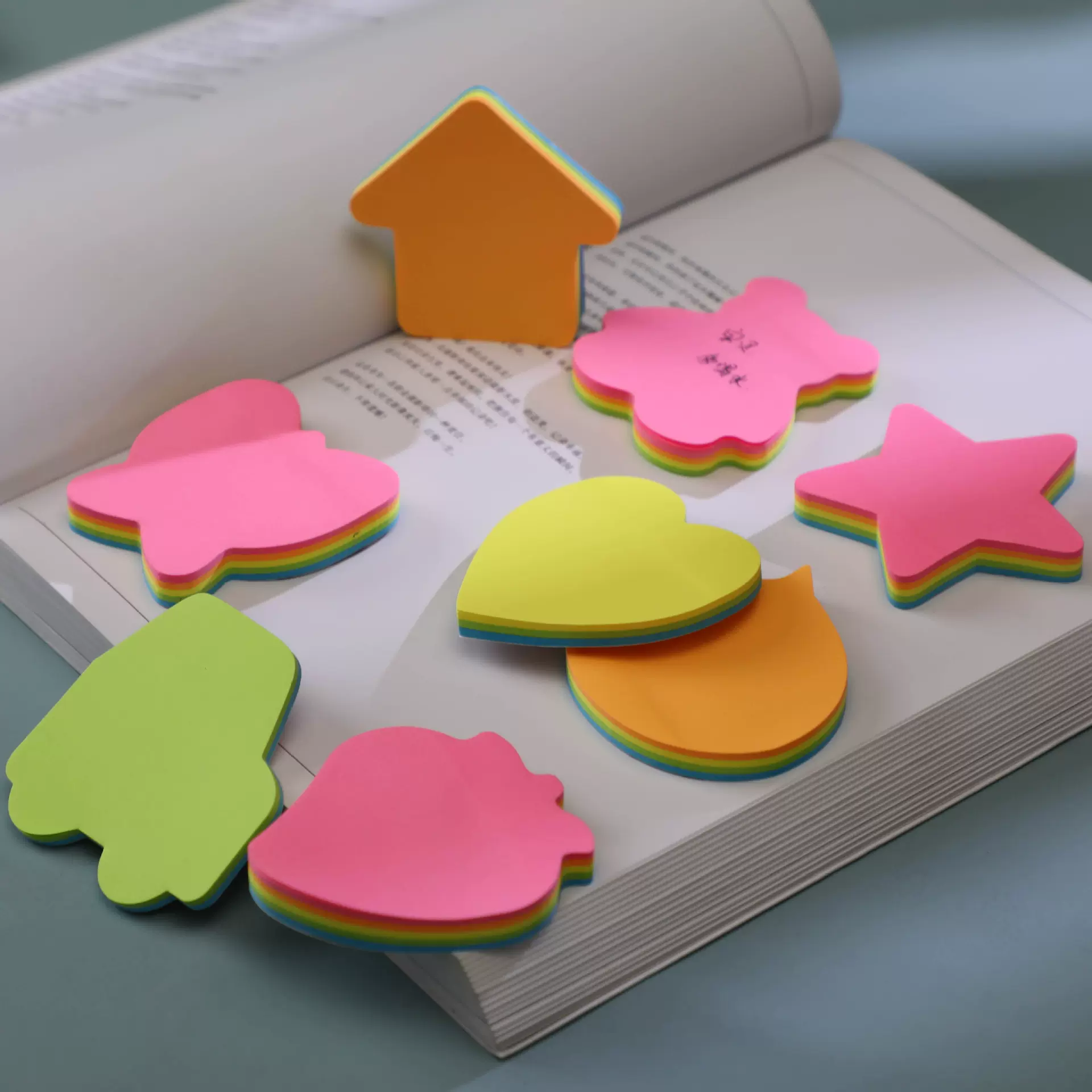 胜书爱心自粘便签本直销批发可撕便条纸N次贴外卖便利贴可爱风