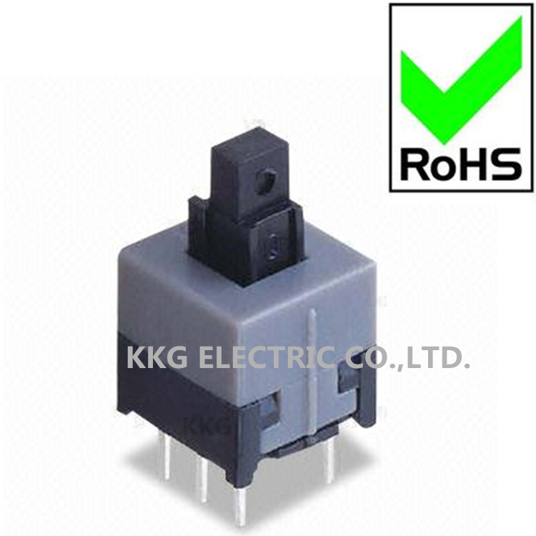 8.5*8.5无锁开关8.5x8.5x14H高自锁按钮按键插件六个脚轻触