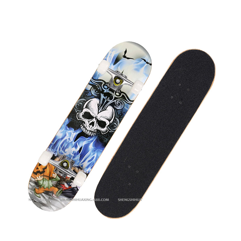 Directly Supplied from the Manufacturer, Double-Curved Concave Board, Four-Wheel Maple Skateboard for Children, Teenagers, and Adults, Sandpaper High-Elastic Pu Wheels, Road Board