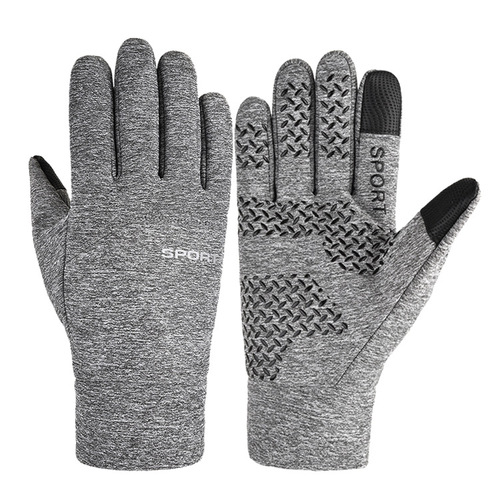 Gloves, warm autumn and winter outdoor fleece ski windproof touch screen sports gloves, thick outdoor men and women cycling non-slip