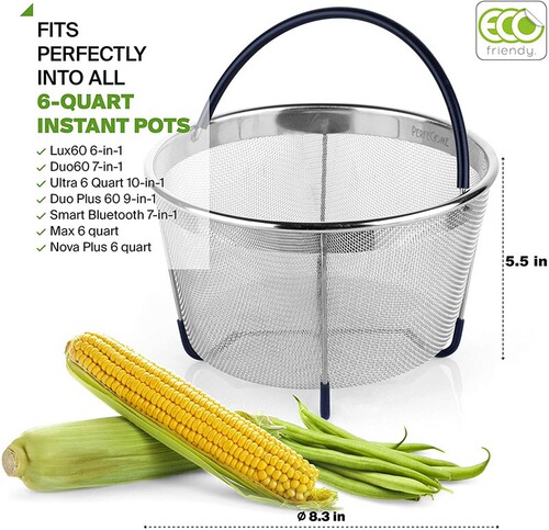 Amazon Instant Pot Accessory 304 Stainless Steel Strainer Basket Rice Cooker Pressure Cooker Steamer Basket 6QT