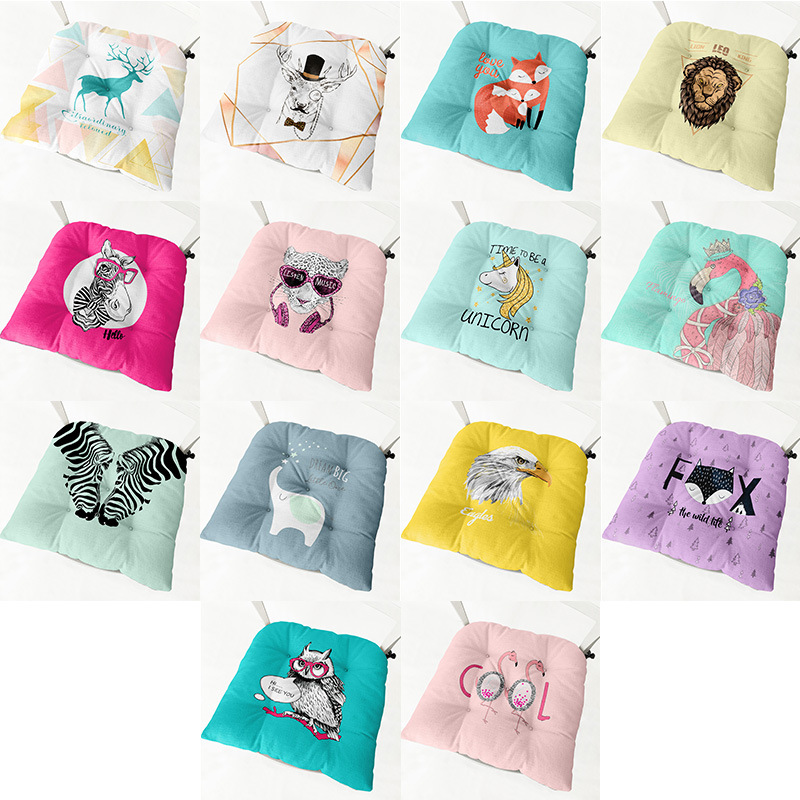 方形加厚坐垫棉麻绒沙发家居椅子坐垫简约印花PP棉垫子批发