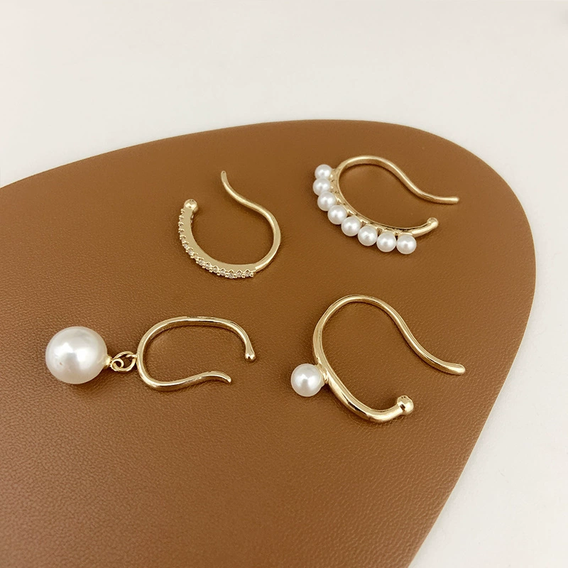 Универсальные ушные клипсы с цирконием, позолота 14K, бес piercing, легкий дизайн